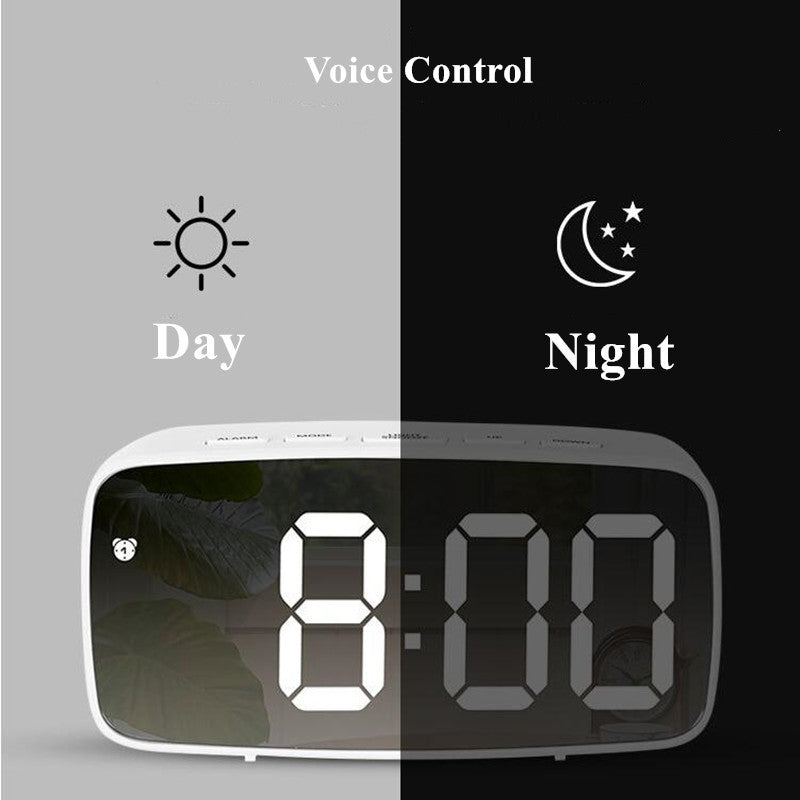 Digital alarm clock with voice control