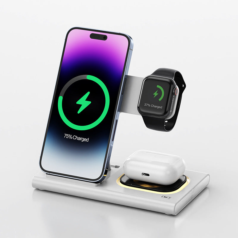 3 IN 1 15W Wireless  Fast Charging Charger MagneticNight Light