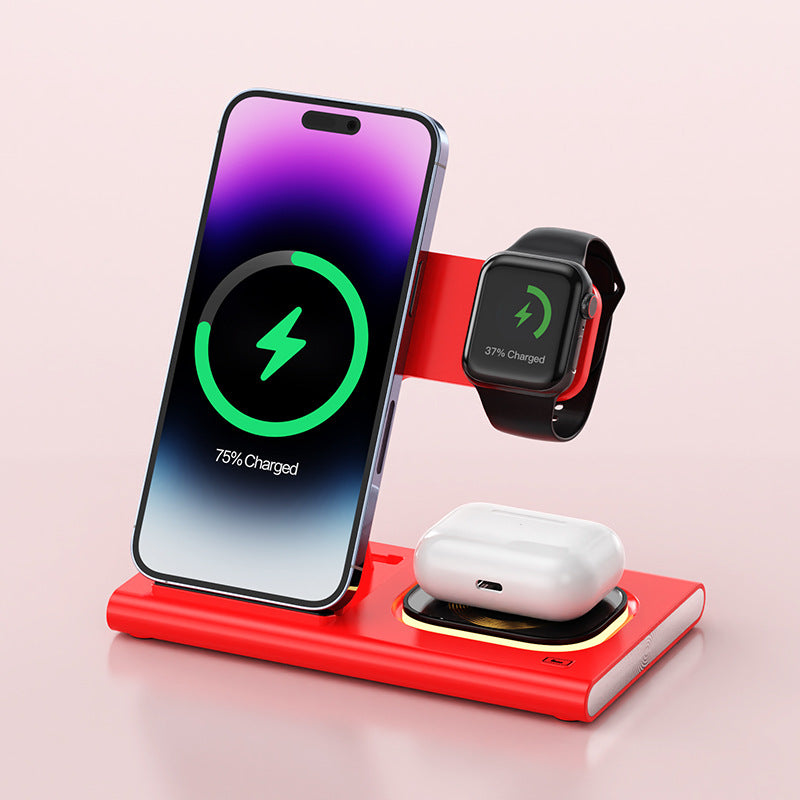 3 IN 1 15W Wireless  Fast Charging Charger MagneticNight Light