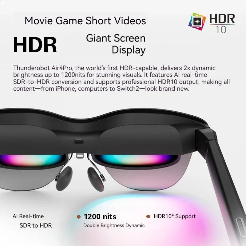 Rayneo Air 4 Pro 3G AR Glasses IPX-5 Waterproof, 4K Video Capture, B&O Sound, HDR10 Display, 135" Virtual Screen