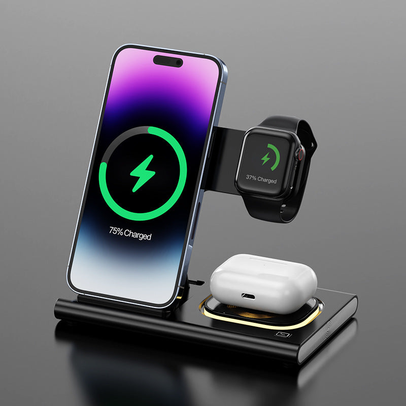 3 IN 1 15W Wireless  Fast Charging Charger MagneticNight Light