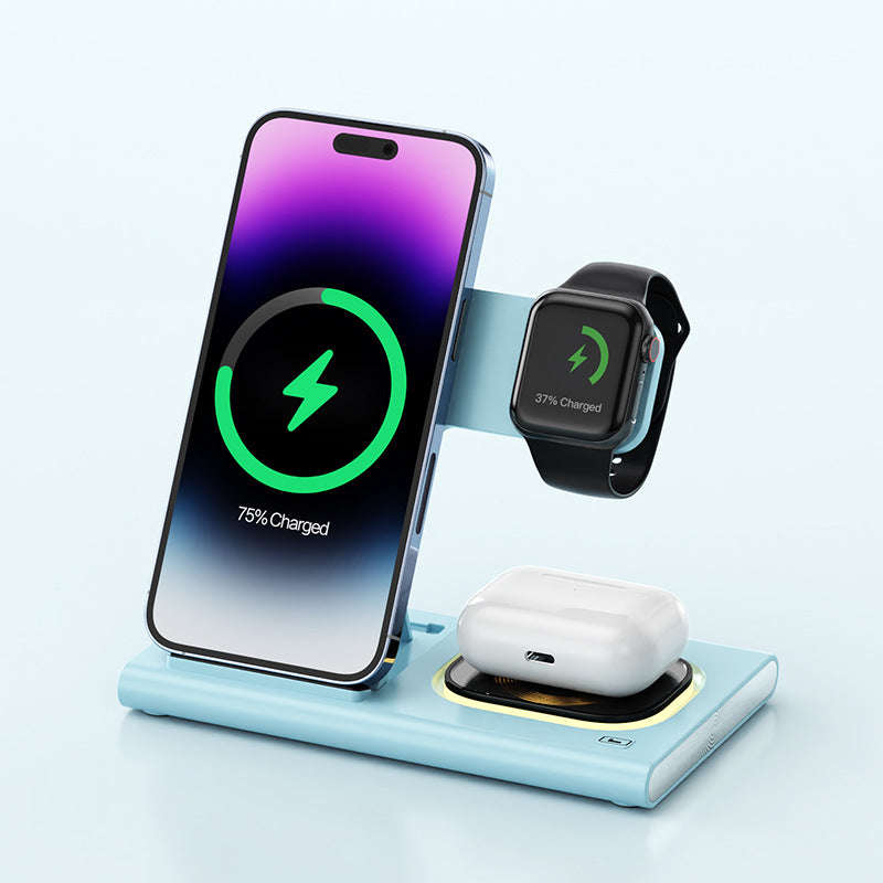 3 IN 1 15W Wireless  Fast Charging Charger MagneticNight Light